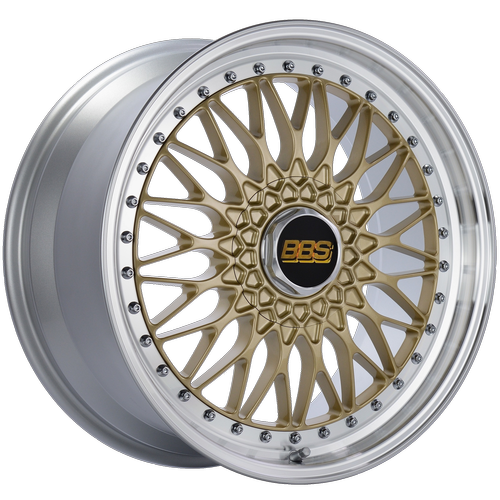 Gold painted center, diamond-cut rim, clear protective top coat.